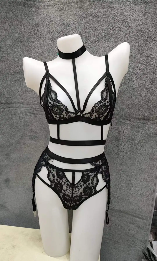 Temptation Strappy Lace Lingerie Set