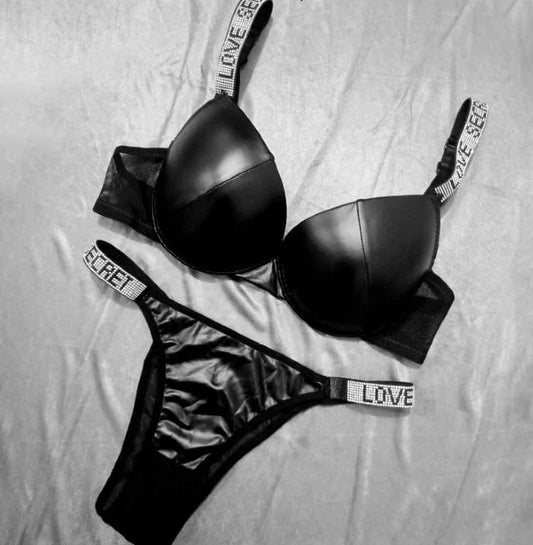 Love Secret Leather Bra Set