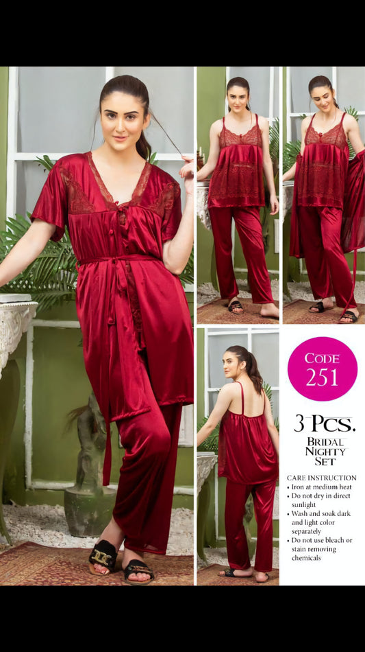 Premium Silk Jersey 3-Piece Bridal Set