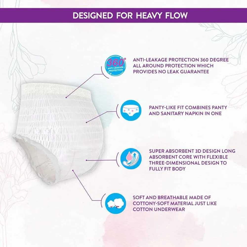 Premium Silky Cover Disposable Period Underwear - 360° Leak-Proof Overnight Protection