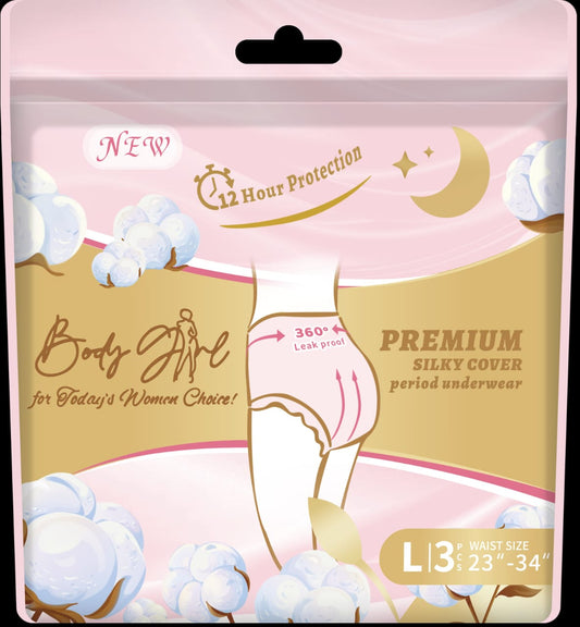 Premium Silky Cover Disposable Period Underwear - 360° Leak-Proof Overnight Protection