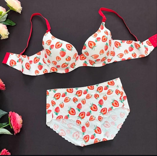 Fruit Print Bra & Panty Set