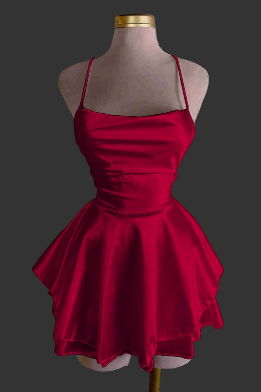 Satin Ruffle Slip Dress