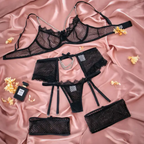 SD - Luxury Mesh Garter Set with Bra & Panty – Suha Desires