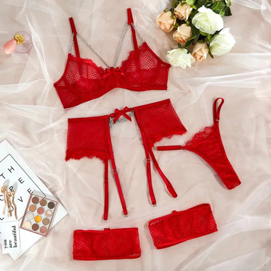 SD - Luxury Mesh Garter Set with Bra & Panty – Suha Desires