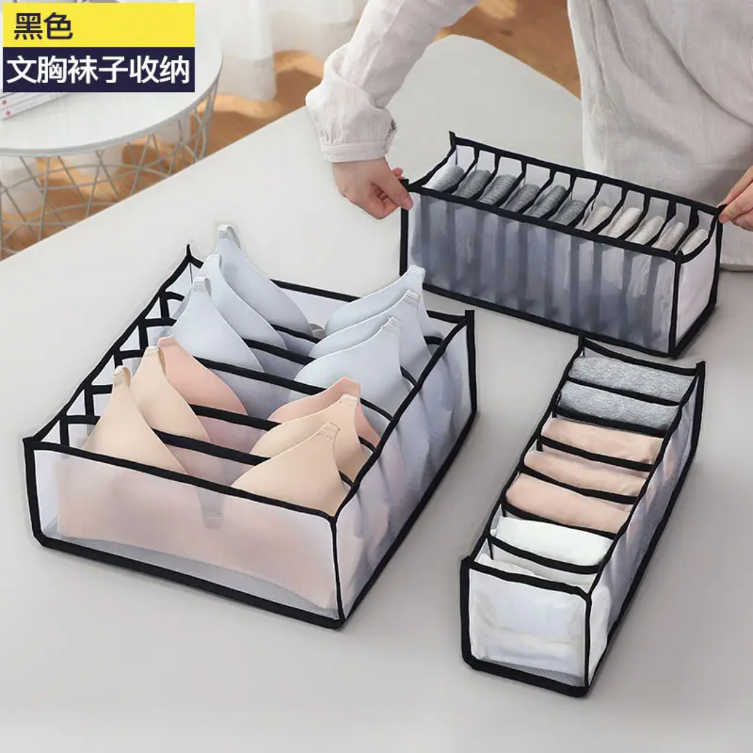 Transparent Mesh Lingerie Organizer Set