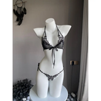 SD - Velour Temptation Crotchless Lace Set With Matching Stockings
