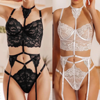 SD - Midnight Desire Lace Lingerie Garter Set