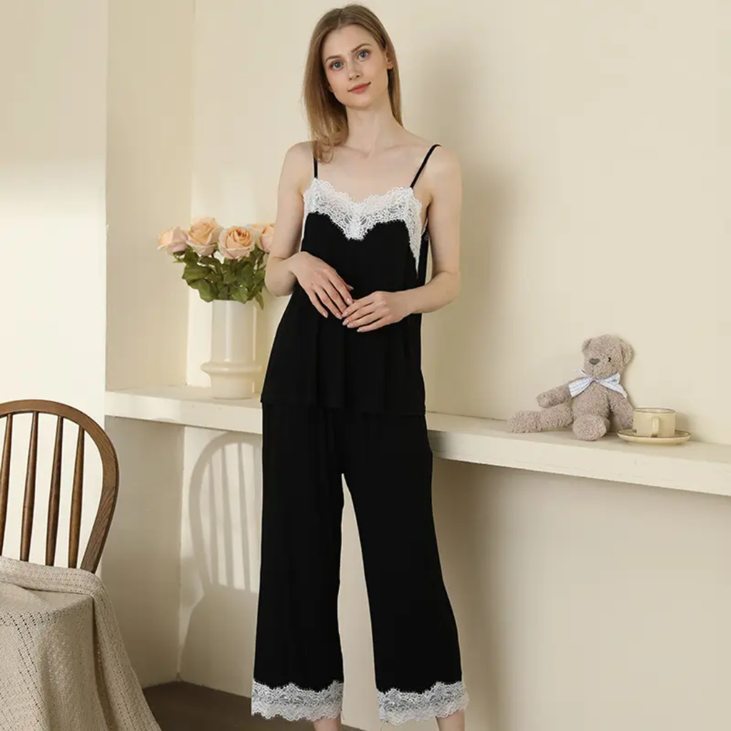 Eye Lash Lace Pajama Set