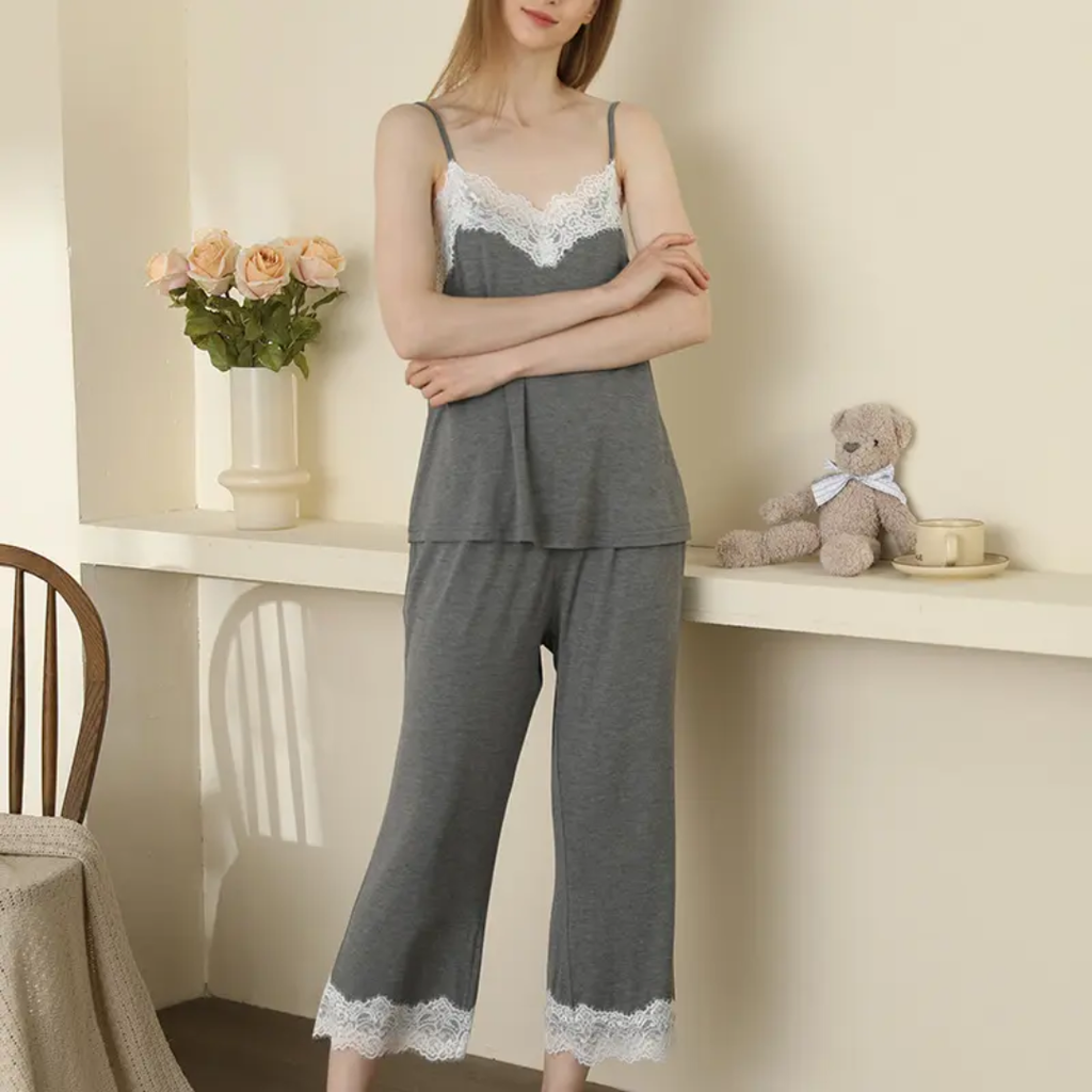 Eye Lash Lace Pajama Set