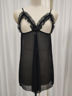 Sheer Open-Bust Babydoll Lingerie Set