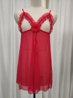 Sheer Open-Bust Babydoll Lingerie Set