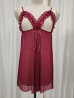 Sheer Open-Bust Babydoll Lingerie Set