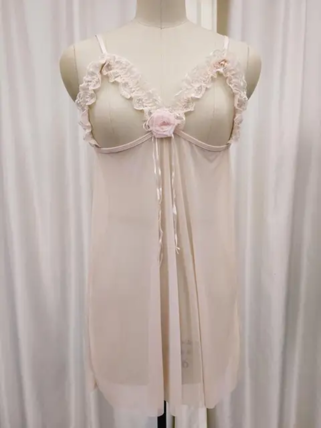 Sheer Open-Bust Babydoll Lingerie Set