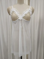 Sheer Open-Bust Babydoll Lingerie Set