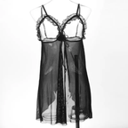 Sheer Open-Bust Babydoll Lingerie Set