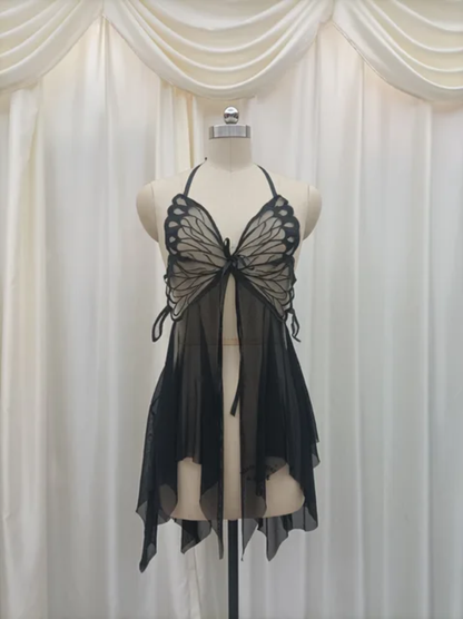 Butterfly Sheer Lingerie Dress