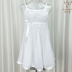 Ethereal Lace & Sheer Mesh Babydoll Lingerie Set