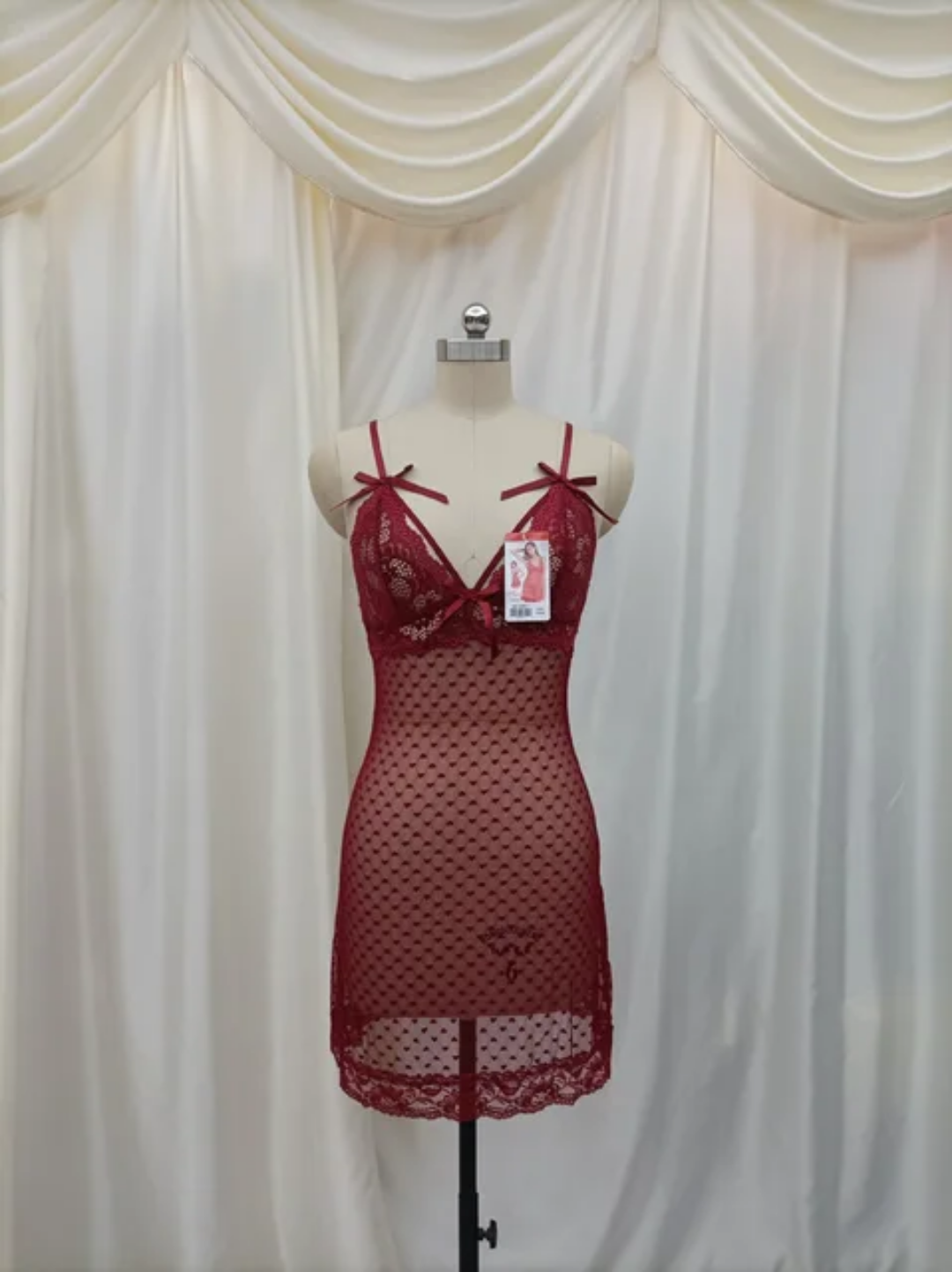 Midnight Romance Sheer Lace Babydoll Chemise