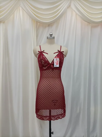 Midnight Romance Sheer Lace Babydoll Chemise