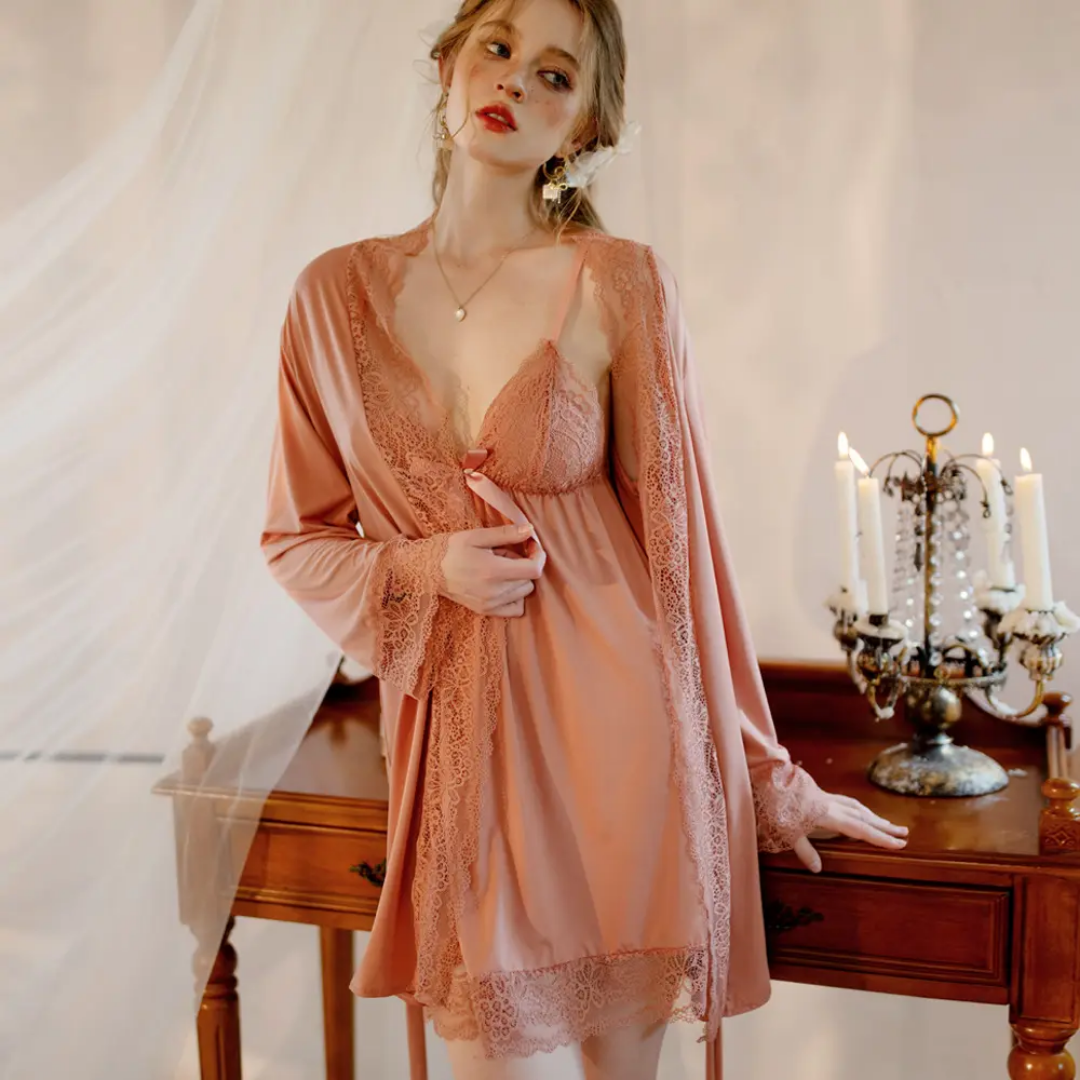 Soft Desire Luxe Ice Silk Lace 3-Piece Set