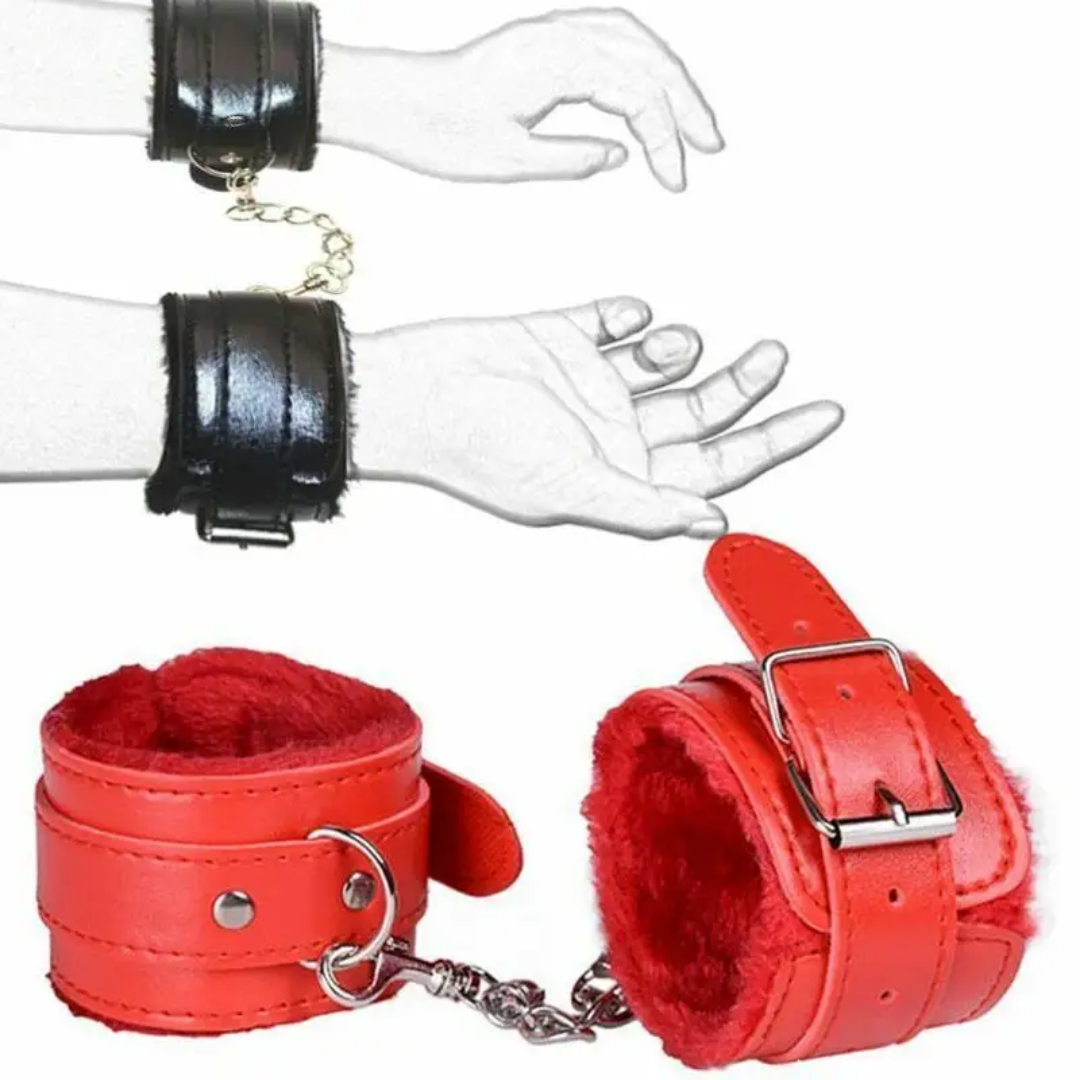 Premium Faux Leather Plush-Lined Wrist Restraints – Adjustable Comfort Cuffs