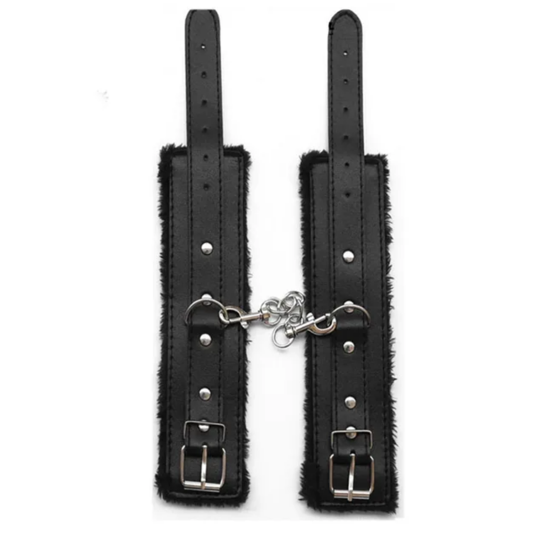 Premium Faux Leather Plush-Lined Wrist Restraints – Adjustable Comfort Cuffs
