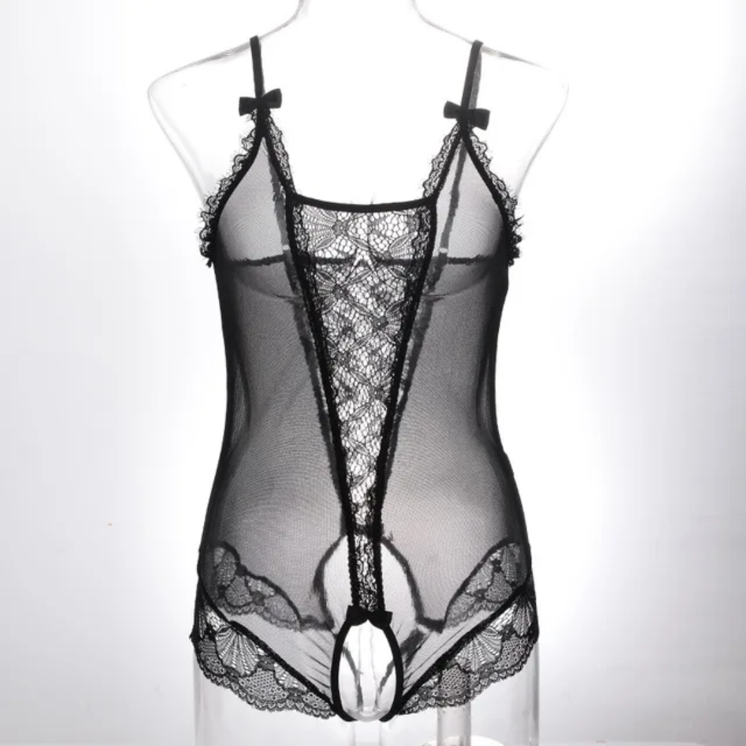 SD - Vintage Rose Lace Teddy Bodysuit (Crotchless)