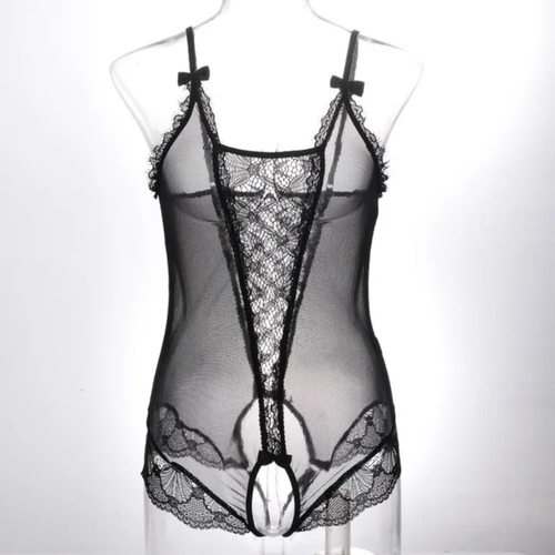 SD - Vintage Rose Lace Teddy Bodysuit (Crotchless)