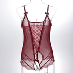 Vintage Rose Lace Teddy Bodysuit (Crotchless)