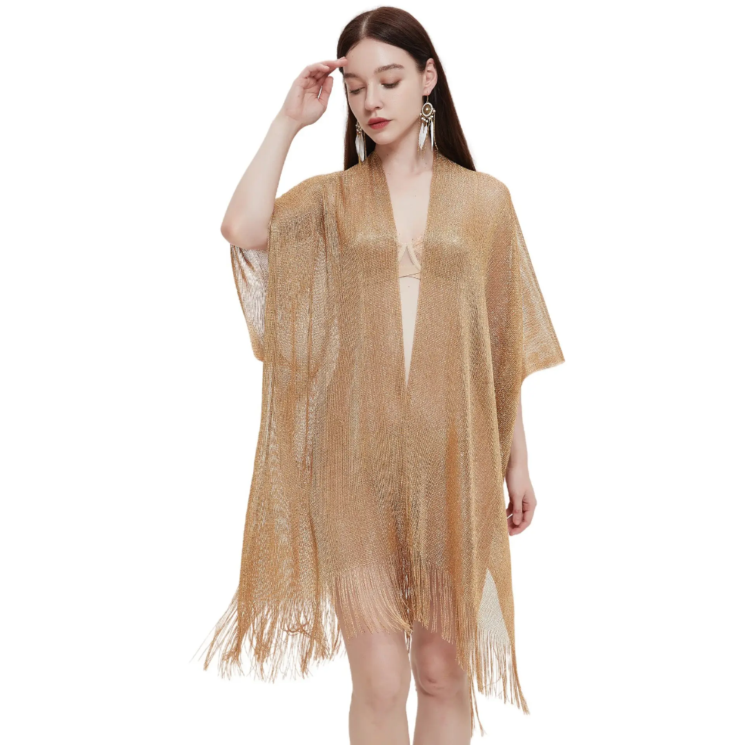 Gilded Temptation Desire Fringe Robe Cover Up