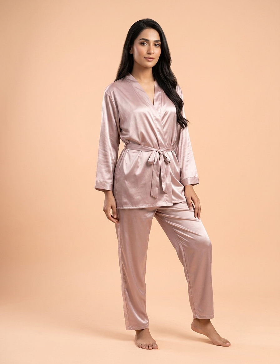 Silk Wrap Pajama Set
