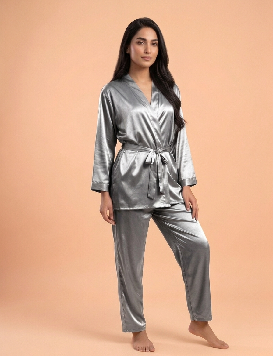 Silk Wrap Pajama Set