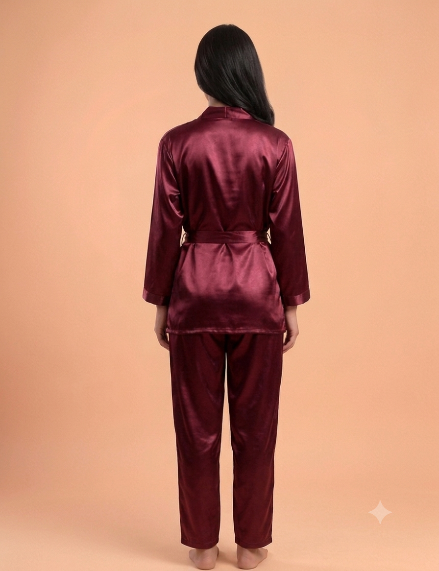Silk Wrap Pajama Set