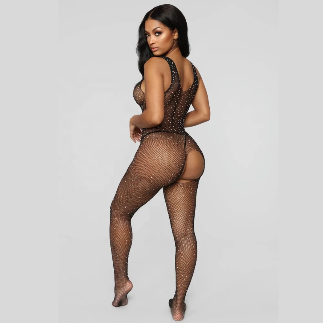 Rhinestone Full Body Stocking (Crotchless)