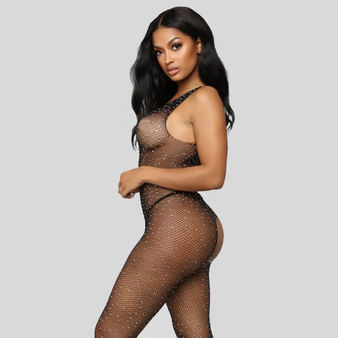 Rhinestone Full Body Stocking (Crotchless)