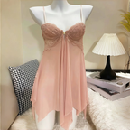 Front-Open Mesh Lingerie Set