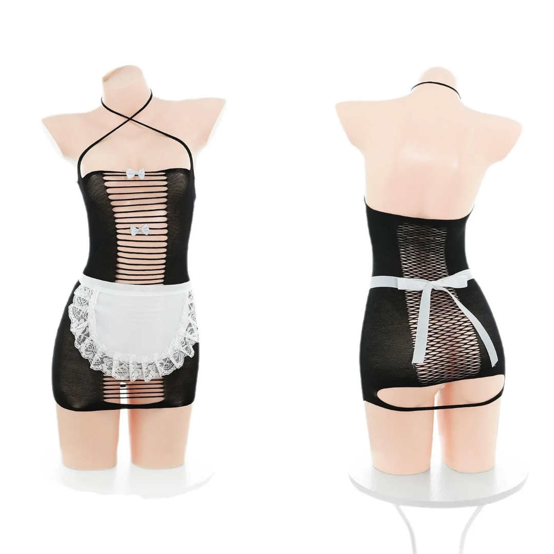 Seductive Mesh Maid Cosplay Lingerie Set