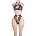 Open-Mesh Halter Lingerie Set