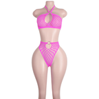 Open-Mesh Halter Lingerie Set