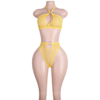 Open-Mesh Halter Lingerie Set