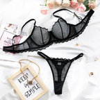 Midnight Mesh Allure 2-Piece Lingerie Set