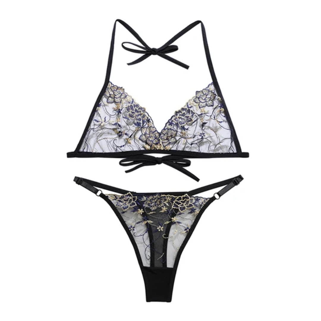 Ruby Muse Embroidered Lingerie Set