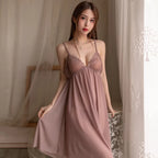 Luxurious Lace-Trim Babydoll Nightwear