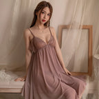 Luxurious Lace-Trim Babydoll Nightwear