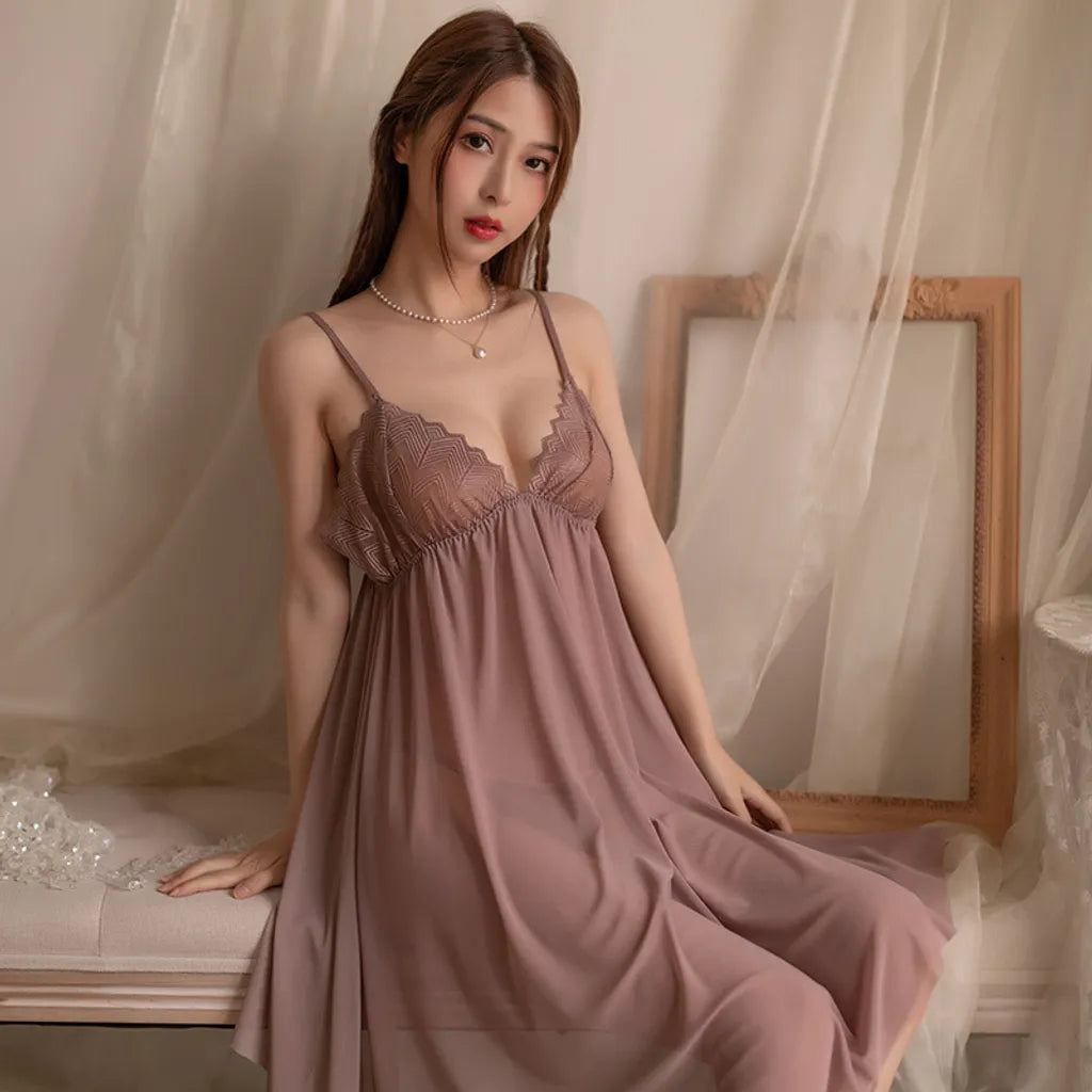 Luxurious Lace-Trim Babydoll Nightwear