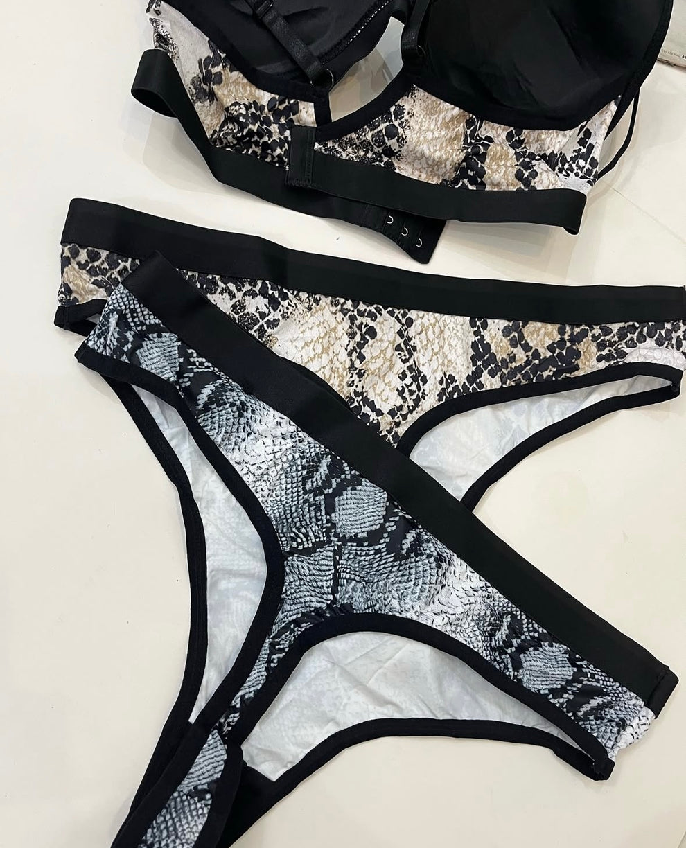 Snake Priint Serpent Luxe Bra Set