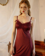 Midnight Muse Lace-Trim Chemise Nighty