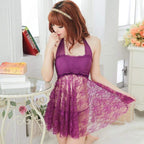 Amethyst Allure Halter Babydoll & G-String Set