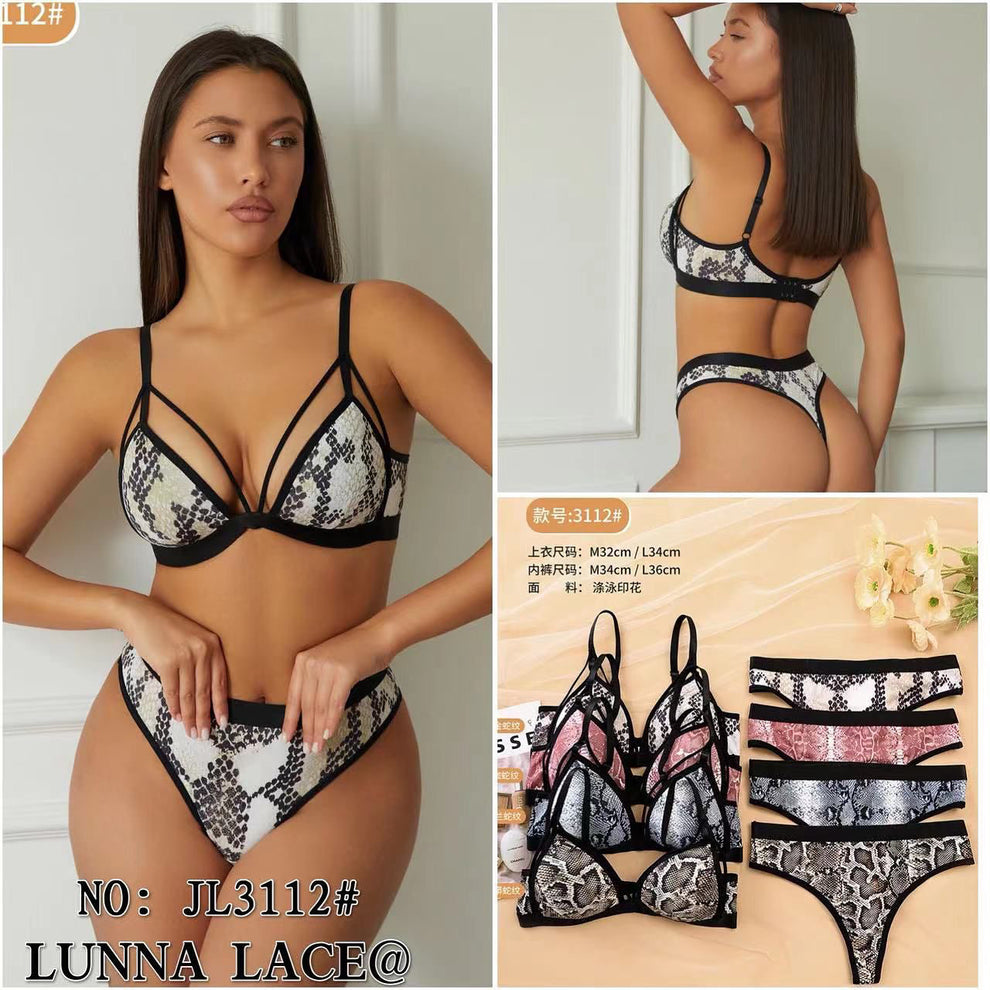 Snake Priint Serpent Luxe Bra Set